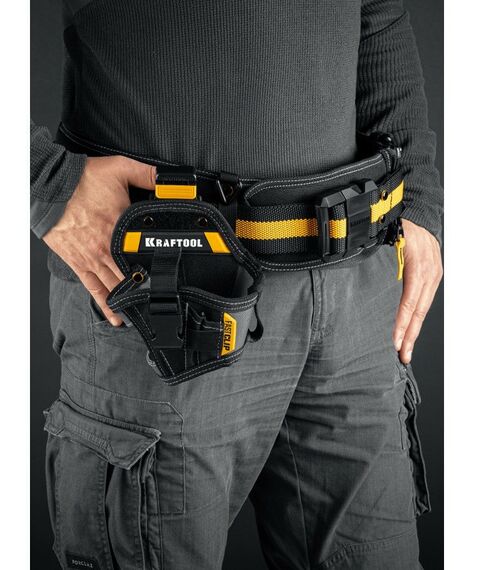 Кобура для компактного шуруповерта KRAFTOOL KH-5C с быстросъёмным креплением FastClip, 5 карманов и петель [38770] фотографии