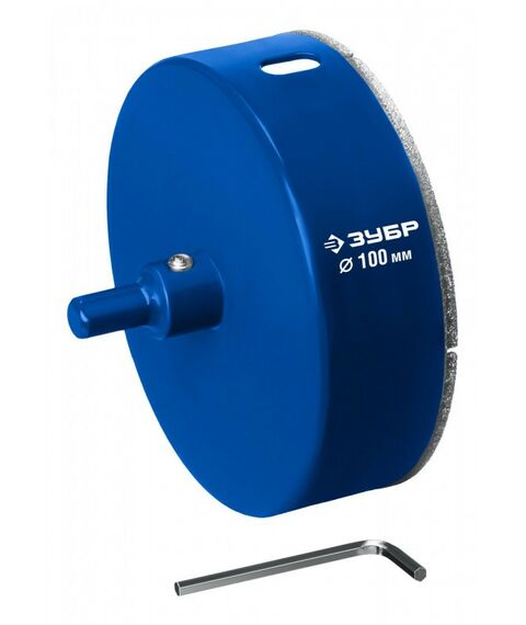 Алмазная коронка Зубр Профессионал АГК d 100 мм центр. сверло, трехгр. хвост, Р60 [29850-100] фотографии