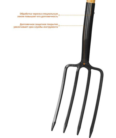 Вилы садовые GRINDA PROLine 280 x 180 x 1500 мм антикор. покрытие, деревянный черенок [39725] фотографии