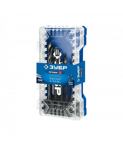 Набор сверл по металлу для винтовёртов и шуруповертов Зубр IMPACT READY НЕХ-1/4" 10 шт [29623-H10] фотографии