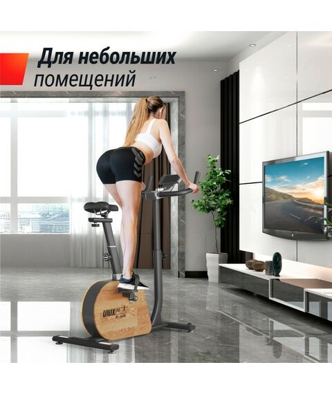 Велотренажер UNIX Fit BL-380E Wood генераторный фотографии
