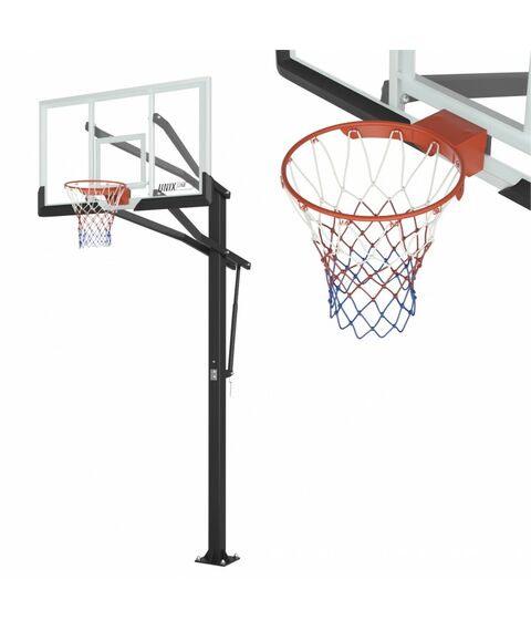 Баскетбольная стойка стационарная UNIX line B-Stand-TG PRO 72"x42" R45 H230-305 см фотографии