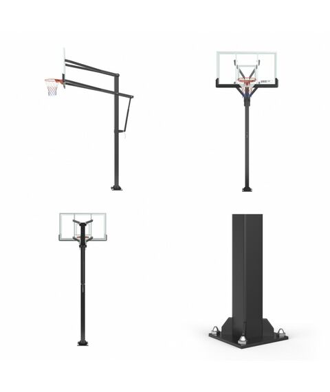 Баскетбольная стойка стационарная UNIX line B-Stand-TG PRO 72"x42" R45 H230-305 см фотографии