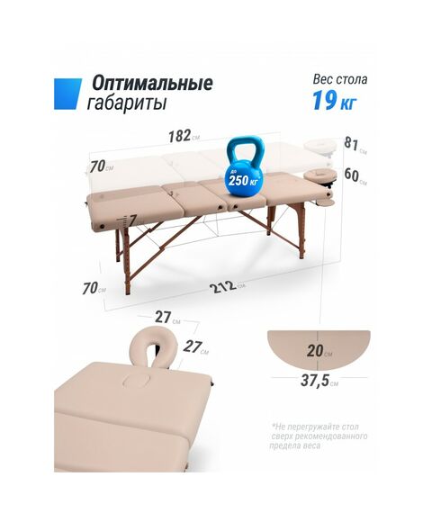 Массажный стол UNIX Med Premium Cream фотографии