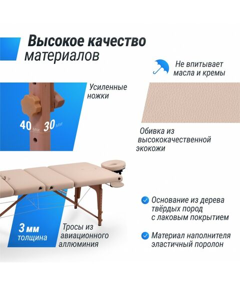 Массажный стол UNIX Med Premium Cream фотографии