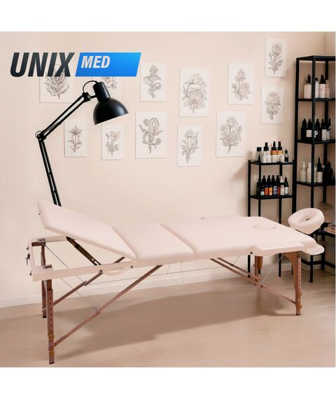 Массажный стол UNIX Med Standard 3 Section Beige фотографии