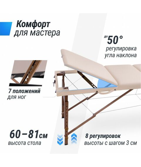 Массажный стол UNIX Med Standard 3 Section Beige фотографии