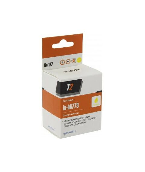 Для HP (совместимые):  T2 ic-h8773 Yellow для hp  PS 3213/3313/8253/C5183/C6183/C6283/C7183/C8183 фотографии