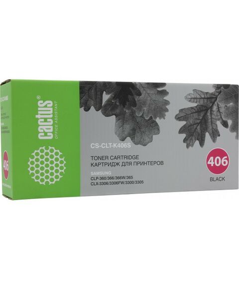 Для Samsung (совместимые): Тонер-картридж Cactus CS-CLT-K406S Black для Samsung CLP-360/365/366, CLX-3300/3305/3306 фотографии