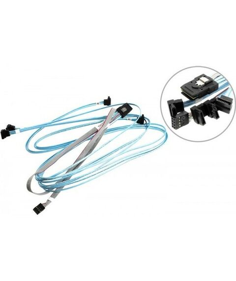 Шлейфы, кабели, удлинители: Кабель SuperMicro CBL-0388L SFF-8087 -> 4SATA 0.96м Г-образный коннектор фотографии