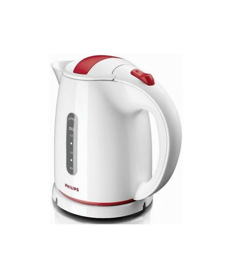 Чайники, термопоты: Чайник PHILIPS HD4646/40 белый с красным, 2400Вт, плоский нагревательный элемент, 1.5л фотографии
