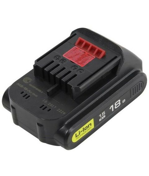 Аккумуляторы и ЗУ для инструмента: Аккумулятор Зубр Мастер АКБ-18-Ли 15М2 18 В, 1.5 Ач, Li-Ion фотографии