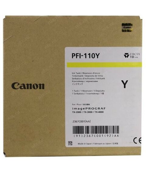 Для Canon (оригинал): Картридж Canon PFI-110Y Yellow для iPF TX-2000/3000/4000 фотографии