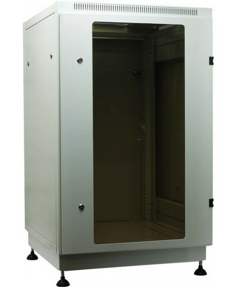 Шкафы и стойки: Шкаф NT PRACTIC 2 MG18-66 G 19" напольный 18U 600*600, дверь со стеклом, серый (3ч) фотографии