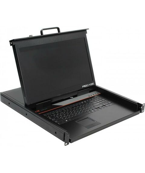 KVM-переключатели: KVM-консоль Procase E1701HD 1U выдвижная однорельсовая PS/2 USB консоль с LCD 17" фотографии