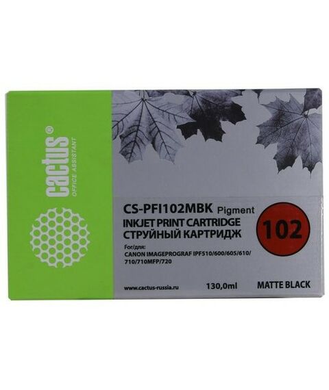 Для Canon (совместимые): Картридж Cactus CS-PFI102MBK Matte Black для Canon iPF500/600/605/610/710/720 фотографии