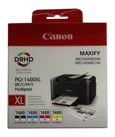 Для Canon (оригинал): Набор картриджей Canon PGI-1400XL BK/C/M/Y Multipack для MAXIFY MB2040/2140/2340/2740 фотографии