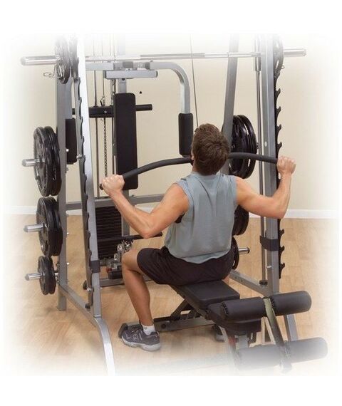 Свободные веса: Верхняя  нижняя тяга для машины Смита Body-Solid GS348Q Вес 139 кг фотографии