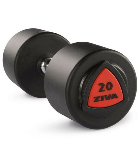Гантели: Гантель ZIVA ZVO-DBPU-1023 34 кг серии ZVO уретановое покрытие красная вставка фотографии
