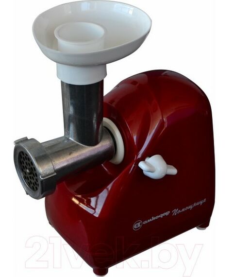 Мясорубки: Мясорубка Белвар Помощница КЭМ-П2У 302-09 1500 Вт, реверс, отсек для хранения насадок, красный фотографии