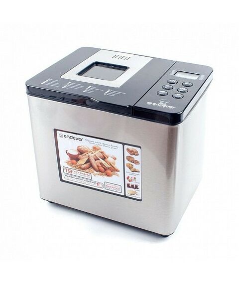 Хлебопечки: Хлебопечь Endever Skyline MB-54 вес выпечки до 750 г, регулировка веса выпечки, мощность 750 Вт, программ выпечки: 19, цвет черный/стальной фотографии