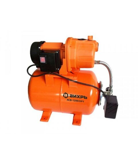 Насосы и насосные станции: Автоматическая станция водоснабжения Вихрь АСВ-1200/24Ч 45 м, 70 л/мин, 5.5 А, 1200 Вт, 24 л фотографии