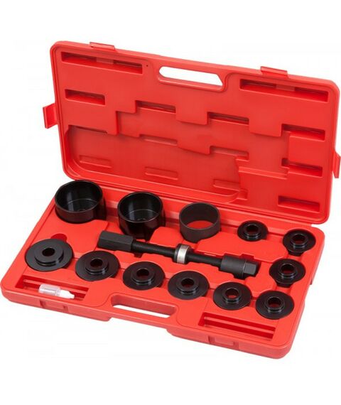 Демонтажный инструмент: Набор оправок для монтажа и демонтажа ступичных подшипников МАСТАК 100-30014C кейс, 14 предметов фотографии