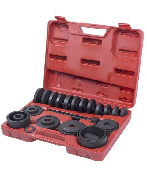 Демонтажный инструмент: Набор оправок для монтажа и демонтажа ступичных подшипников МАСТАК 100-30022C кейс, 22 предмета фотографии