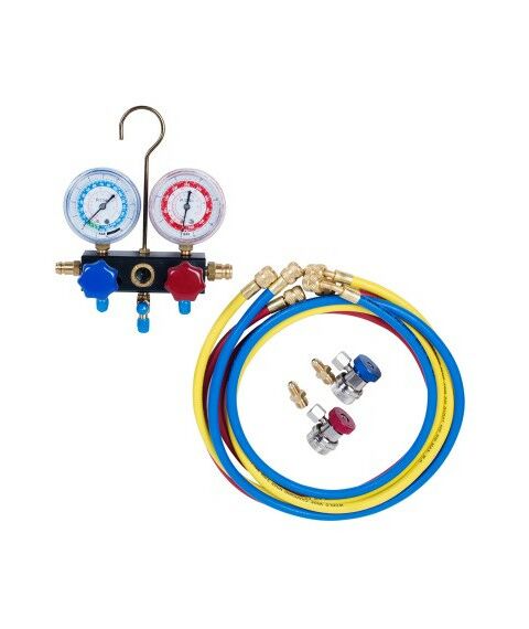 Демонтажный инструмент: Коллектор манометрический для фреона МАСТАК 105-20001 с быстросъемными переходниками фотографии