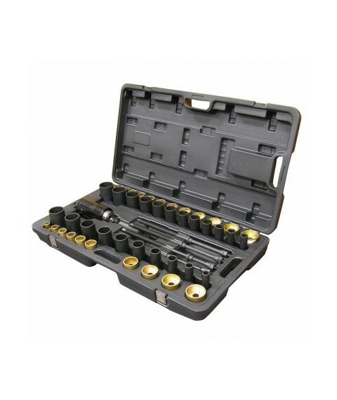 Демонтажный инструмент: Набор оправок для монтажа и демонтажа сайлентблоков МАСТАК 110-20049C гидравлический, кейс, 49 предметов фотографии