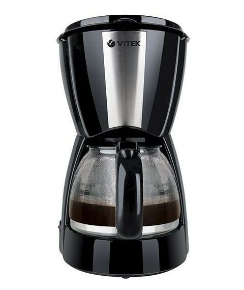 Кофеварки: Кофеварка Vitek VT-1503 BK капельного типа, для молотого кофе, объём кофейника 1.2 л, противокапельная система фотографии