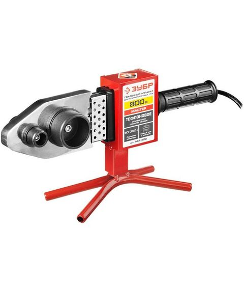 Аппараты для сварки полипропиленовых труб: Сварочный аппарат (паяльник) для полипропиленовых труб Зубр Мастер АСТ-800 800 Вт, 50-300С, насадки 20, 25, 32, 40, 50, 63мм, мет. кейс, 220В фотографии