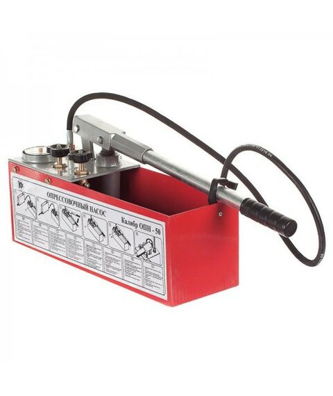 Насосы и насосные станции: Опрессовочный насос Калибр ОПН-50 5МПа, 12л, с откачкой раб.жидкости [57743] фотографии