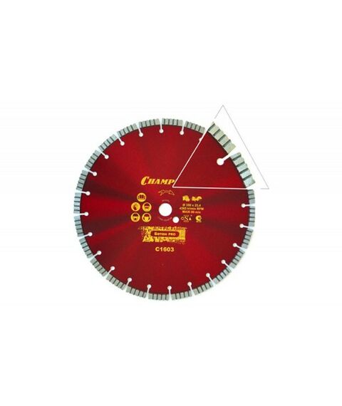 Пильные и алмазные диски: Диск алмазный Champion C1603 350мм, 25.4, ж/б, старый бетон фотографии