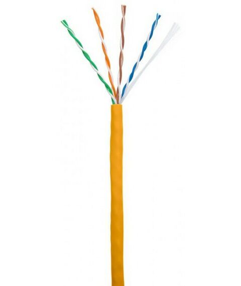 Кабель и разъемы: Кабель Netlan EC-UU004-5E-LSZH-OR U/UTP 4 пары, Кат.5e (Класс D), 100МГц, одножильный, BC (чистая медь), внутренний, LSZH нг(B)-HF, оранжевый, 305м фотографии