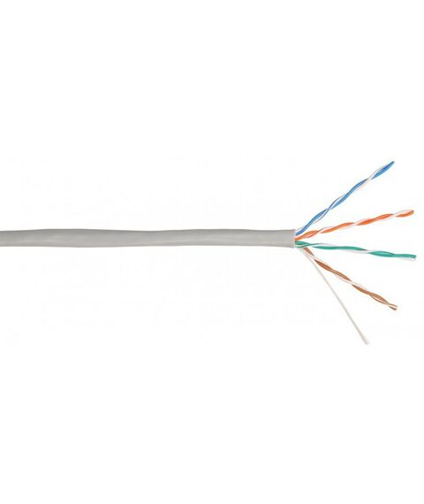 Кабель и разъемы: Кабель Nikolan NKL 2100A-GY U/UTP 4 пары, Кат.5e (Класс D), тест по ISO/IEC, 100МГц, одножильный, BC (чистая медь), 24AWG (0,49мм), внутренний, PVC нг(А), серый, 305м фотографии