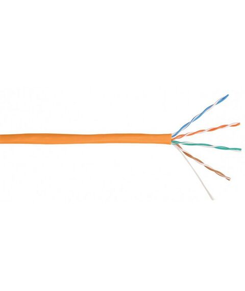 Кабель и разъемы: Кабель Nikolan NKL 2100C-OR U/UTP 4 пары, Кат.5e (Класс D), тест по ISO/IEC, 100МГц, одножильный, BC (чистая медь), 24AWG (0,49мм), внутренний, LSZH нг(А)-HFLTx, оранжевый, 305м фотографии