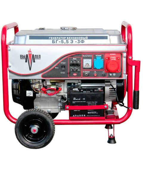 Электростанции: Электростанция бензиновая ВЫМПЕЛ БГ-5.5Э-3Ф 5.5кВт, расход 3.1л/час, бак 25л, 83кг фотографии
