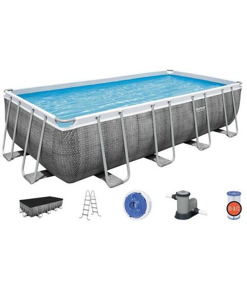 Бассейны: Бассейн каркасный BestWay Power Steel 549 x 274 x 122 см фильтр-насос, тент, лестница [56998] фотографии