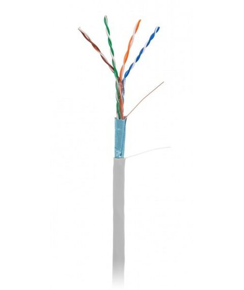 Кабель и разъемы: Кабель Netlan EC-UF004-5E-PVC-GY F/UTP 4 пары, Кат.5e, внутренний, PVC, одножильный, 100МГц, серый, 305м фотографии