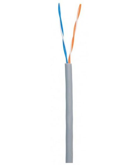 Кабель и разъемы: Кабель Netlan EC-UU002-5-PVC-GY-5 U/UTP 2 пары, Кат.5, внутренний, PVC, одножильный, 100МГц, серый, 500м фотографии