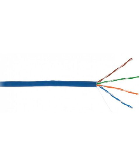 Кабель и разъемы: Кабель Netlan EC-UU004-5E-PVC-BL U/UTP 4 пары, Кат.5e (Класс D), 100МГц, одножильный, BC (чистая медь), внутренний, PVC нг(B), синий, 305м фотографии