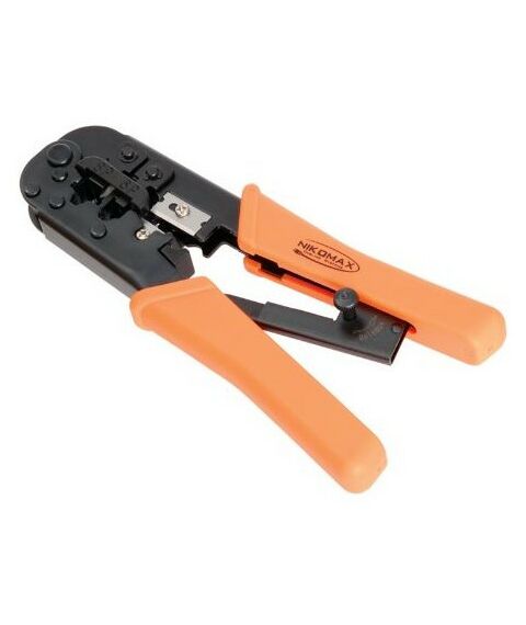 Монтажное оборудование: Инструмент обжимной Nikomax NMC-568R 2 гнезда, с храповиком, совместим с коннекторами: RJ45/8P8C, RJ12/6P6C, RJ11/6P4C фотографии