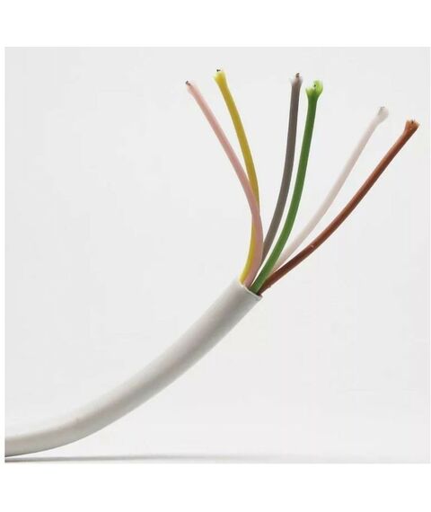 Кабель, разъемы, микрофоны: Кабель  КСПВ 6х0.5 бухта 200м белый многожильный для систем сигнализации