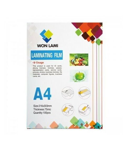 Пленка для ламинирования: Пленка для ламинирования  Won Lami A4 216х303 мм 150мкм 100шт, WF фотографии