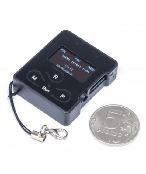 Цифровые диктофоны: Цифровой диктофон Edic-mini Card24S А102 Металл + пластик, размер 11*36*43мм, вес 20г, автономность до 70ч, аккумулятор фотографии