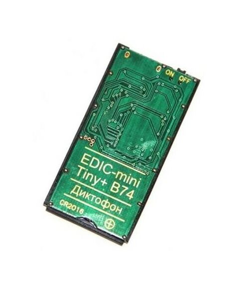 Цифровые диктофоны: Цифровой диктофон Edic-mini Tiny+ B74-150HQ Стеклотекстолит, размер 3*28*57мм, вес 7г, автономность до 30ч, батарейка фотографии