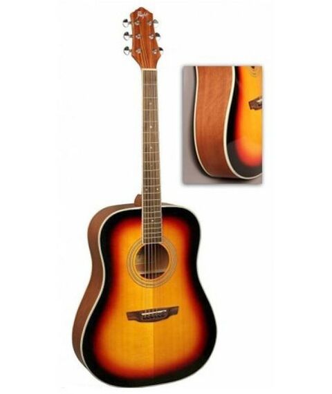 Акустические гитары: Акустическая гитара Flight AD-200 3TS Дредноут, цвет санберст, скос под правую руку фотографии