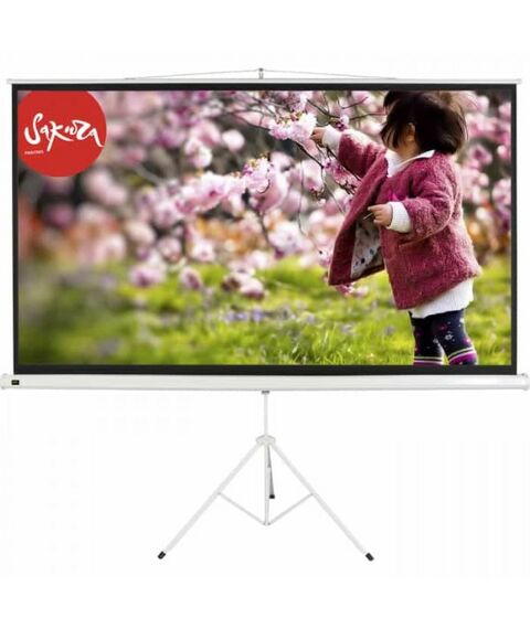 Экраны для проекторов: Экран Sakura TriScreen 1:1 SCPST-127X127 127x127 см, напольный рулонный белый, 71" фотографии