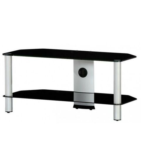 Тумбы и стойки для телевизоров: Тумба под телевизор Sonorous NEO 290 B SLV 2 полки, max нагрузка 50 кг, 410х900х400мм (ВхШхГ), черное стекло / серебристые ножки (на фото) фотографии